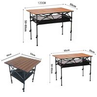 Mobilier d'extérieur Table de camping pliante à hauteur réglable Table de pique-nique pliable à enrouler portable pour sac à dos