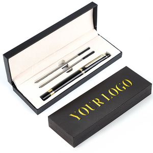 Bolígrafos de Lujo con Logotipo Impreso en Negro, para Regalo Promocional al por Mayor, Juego de Bolígrafos de Metal de 1.0 mm con Punta de Bola, Caja Personalizada con Logotipo - Product Image 1