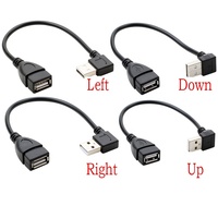 Câble de charge et de données USB mâle vers femelle coudé à 90 degrés