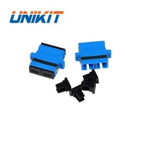 Acoplador de fibra óptica SC tipo Duplex SM, con brida para conector rápido, 2 puertos SC UPC, adaptador de fibra óptica