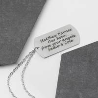 Pendentif personnalisé de style militaire en acier inoxydable mat gravé Collier à la mode Cadeau personnalisé parfait pour papa pour la fête des pères