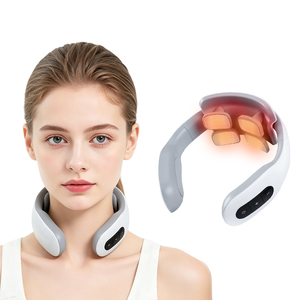 Masseur de cou sans fil à 20 niveaux de vitesse, arrêt automatique après 15 minutes, masseur cervical rechargeable, 4 coussinets, masseur intelligent pour les épaules - Product Image 1