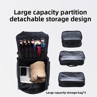 Sac de voyage Oxford à roulettes, rangement multi-couches, grande capacité, imperméable et facile à nettoyer, sacs professionnels pour maquilleurs
