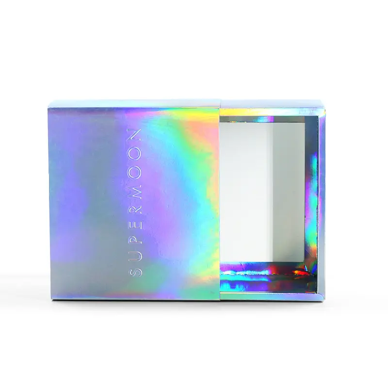 Holograma gaveta dobrável iridescente meias roupa interior sutiã caixa armazenamento preço Natal dobrável papel gaveta embalagem caixa