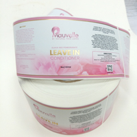 Autocollants ronds personnalisés, étiquettes imperméables, impression en usine, étiquettes en PVC avec code-barres pour bouteilles d'huile capillaire naturelle et de shampoing (marque privée)