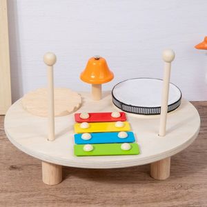 Mesa musical multifuncional de madera con xilófono y batería, juguete educativo de instrumentos de percusión para el aprendizaje musical - Product Image 4