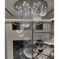 Lustres longs sur mesure pour hôtels, restaurants et villas, lustres modernes en cristal, luminaires suspendus, lustres pour escaliers