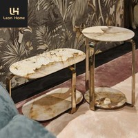 Meilleure table basse en marbre de luxe de haute qualité, imperméable, à poser sur un piétement