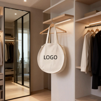 Sac fourre-tout en toile de coton rond avec logo personnalisé, 16 oz, lourd, écologique, réutilisable, fermeture éclair, sac à bandoulière pour les courses quotidiennes