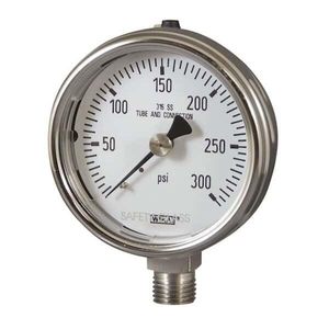 Manomètre industriel Wika 0 à 15 Psi, manomètre analogique en acier inoxydable - Product Image 1