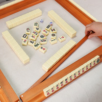 Support magnétique robuste en bois massif de 18 pouces pour Mahjong, avec poussoir de tuiles et règle 2-en-1, qualité professionnelle pour le divertissement familial