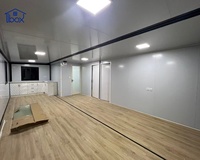 Maison conteneur gris clair de 30 pieds, préfabriquée temporaire et extensible, pour espaces familiaux, appartement pour seniors, bureau sur site, vacances à la plage
