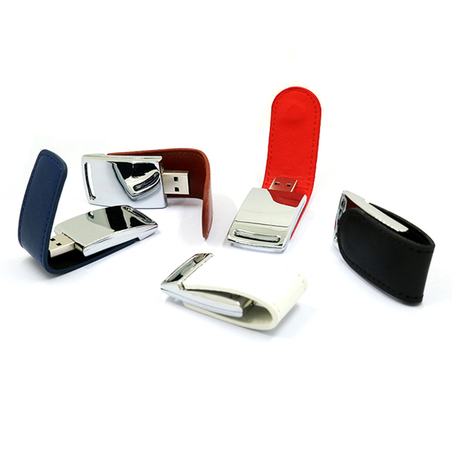PU Leather USB Thumb Drive Custom U Disk USB Pendrive Wholesale Leather Case USB 2.0 Flash Drive 2GB 4GB 8GB 16GB 32GB 64GB