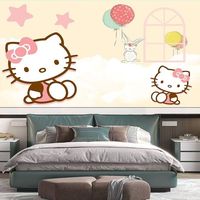 Papier peint mural moderne mignon motif lapin, teintes douces, fleurs, ignifuge, papier peint mural 3D, décoration murale pour la maison