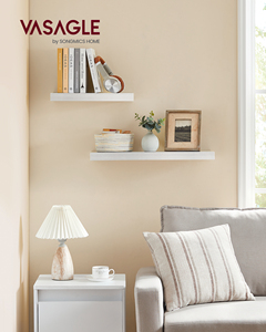 <span class=keywords><strong>Étagère</strong></span> <span class=keywords><strong>murale</strong></span> sculptée en érable blanc SONGMICS pour cadres photos, bijoux, décorations - Salon, cuisine, bureau - Product Image 4