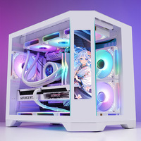 Dreamer Mid-Tower MicroATX Desktop Water-Cooled Atx Computer case with Panoramic Glass Side Panel Metal Construction in Stock