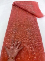 LS815 Tissu de broderie de paillettes de cristal haut de gamme pour robe de mariée