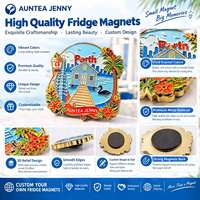 Aimant de réfrigérateur souvenir personnalisé en alliage de zinc émaillé, design 3D en relief de monument urbain, dos magnétique puissant, cadeau de voyage
