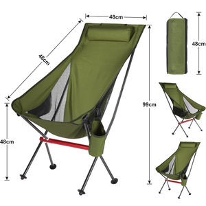 Chaises pliantes d'extérieur pas chères, personnalisées, colorées, à dossier haut, chaise lunaire <span class=keywords><strong>l</strong></span>égère en aluminium, chaise lunaire de camping avec <span class=keywords><strong>sac</strong></span> de rangement - Product Image 2