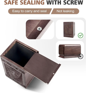 Caixa de Crematório de Madeira de Luxo Ecológica de Alta Qualidade Estilo Moderno para Cinzas de Gatos e Cães, Robusta e Durável - Product Image 5