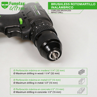 FUMETAX Bor Impak Tanpa Kabel Brushless 20V Waktu Pengisian 1 Jam Diameter Pengeboran Maks 32Mm Torsi Maks 60Nm 800W 50.000 GPM
