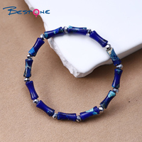 Bestone – Bracelet en pierres naturelles, magnifique bijou impérial, plaqué argent, 10 Styles, 5x12mm, vente en gros