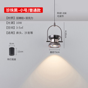 Lámpara Colgante Pequeña de Alta Gama con Altura y Ángulo Ajustables para Recepción de Hotel, Bar, Uso Junto a la Cama; Fuente de Alimentación CA, Nuevo Estilo de Foco - Product Image 6