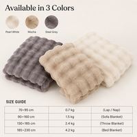 Vente chaude en gros – Couverture polaire personnalisée super douce et chaude pour l'hiver, en fausse fourrure de luxe, en tissu polyester, couvertures lestées pour lit