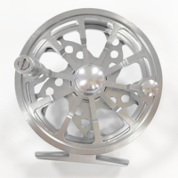 Vente en gros de moulinet à truite en aluminium découpé CNC #9-13 Machine noire et rouge pour la pêche à la mouche en eau salée moulinet à mouche 9/10