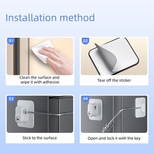 Furniture Lock With Metal <b>Key</b> 360 Degree Rotation Minimalist Design For Babies And Kids Safety Cabinet Window Door Lock - Product Image 6