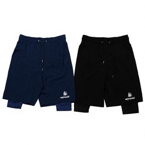 Shorts de sport modestes halal 2-en-1 pour hommes, sur mesure OEM, avec couvrance Awrah et compression, fabricant en gros - Product Image 1