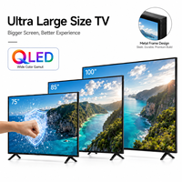 Téléviseur intelligent Android QLED 4K de 75, 85 et 100 pouces, le plus populaire, avec prise standard, langue et tension adaptées aux marchés mondiaux