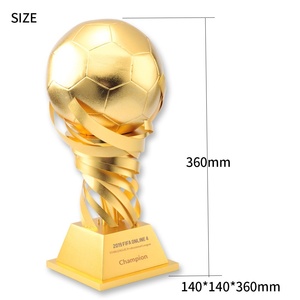 Trofeo de Fútbol de Metal Fundido a Presión, Fabricación Personalizada, Trofeo <span class=keywords><strong>FIFA</strong></span> de Aleación de Plomo y Estaño, Patrón Geométrico, Electrochapado - Product Image 2