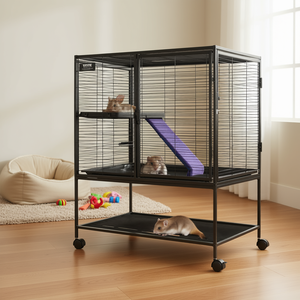 Cage à ferrets Vevor à 2 niveaux, 36 pouces, avec plateau et rampe, en métal, pour petits animaux, modèle D0100HAR95A - Product Image 2