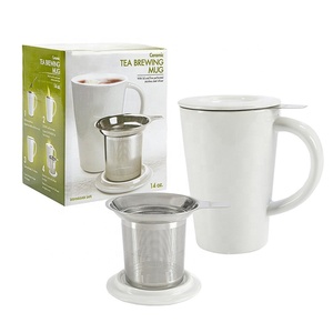<span class=keywords><strong>Tazza</strong></span> Infusore per Tè in Ceramica con Coperchio e Filtro in Acciaio Inox, Vendita all'Ingrosso - Product Image 4