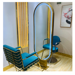 Nuevo Modelo 2025: Estación de Estilismo Dorada con Espejo LED, Silla de Estilismo para Salón, Silla de Barbería, Muebles Modernos para Salón en Venta MK - Product Image 4