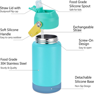 Botella de Agua de Acero Inoxidable 18/8, Termo de Doble Pared con Aislamiento al Vacío, Botella de Agua Metálica con Recubrimiento en Polvo para Deportes - Product Image 3