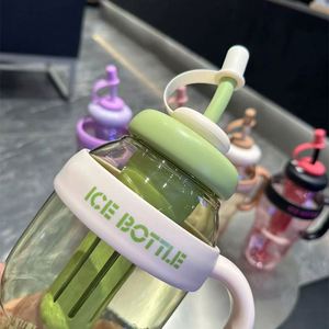 Dd4426 Large 1400Ml Plastic <b>Bottle</b> Leakproof <b>Straw</b> Cute Portable Children's <b>Drink</b> Cup Boiling Water Rope Dishwasher Safe - Product Image 3