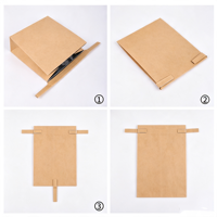 Sacs d'emballage en papier kraft en gros avec fenêtre transparente et fermeture à lien métallique pour pain, biscuits, pâtisseries, café et aliments