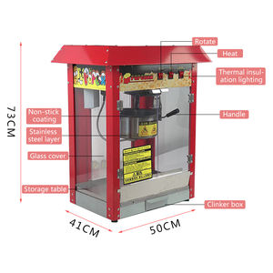 Venta caliente de fábrica, máquina de <span class=keywords><strong>palomitas</strong></span> de maíz comercial de vidrio transparente eléctrico, máquina de <span class=keywords><strong>palomitas</strong></span> de maíz para el hogar, precio de sartén antiadherente - Product Image 1