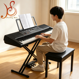 <span class=keywords><strong>Clavier</strong></span> de piano électronique HUASHENG 61 touches avec réponse tactile, écran LCD, 300 timbres, <span class=keywords><strong>USB</strong></span> <span class=keywords><strong>MIDI</strong></span>, pour l'enseignement à domicile - Product Image 6