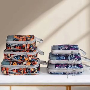 Lot de 4 cubes de rangement imprimés, imperméables, pour voyages, sacs organisateurs de vêtements pour valises, pochettes de rangement pour voyages - Product Image 5