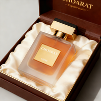 Vente en gros de flacons de parfum vides de luxe en verre, forme carrée plate, avec bouchon doré-noir