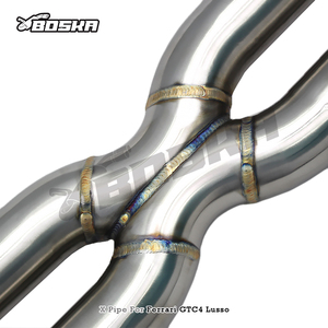 Tuyau d'échappement avec bouclier thermique personnalisé et catalyseur pour Ferrari FF/GTC4 Lusso V12 6.3L 2016+ Boska Racing en acier inoxydable X Pipe - Product Image 4