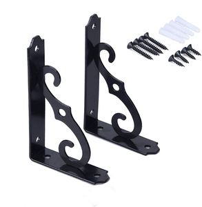 WEKIS Heavy Duty Cast Iron <b>Shelf</b> <b>Brackets</b> Triangular Angled <b>Bracket</b> with Metal Release Catch Supports Angle <b>Shelf</b> - Product Image 2