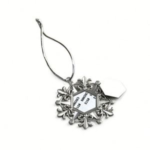 Wholesale Luxury Sublimation Blank Zinc Alloy Christmas Ornaments Snowflake Shape Silver 65x65mm - Product Image 2