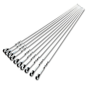 Brochetas de Metal para barbacoa, <span class=keywords><strong>pinchos</strong></span> para barbacoa, palitos de acero inoxidable 430, juego de <span class=keywords><strong>pinchos</strong></span> para asar reutilizables anchos para carne, <span class=keywords><strong>camarones</strong></span> - Product Image 1