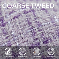 Échantillon Gratuit - Tissu en Tweed Plaid Uni à une Face, Idéal pour les Vêtements et les Matériaux de Manteaux