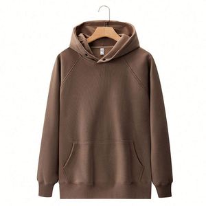 600 GSM Cotton Fleece Autumn Hoodie for Men <b>Black</b> Digital Printing Custom Logo Unisex High Quality Oversized - Product Image 4