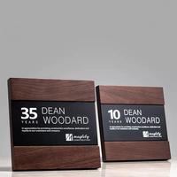Prix de plaque de certificat en bois carré personnalisé en gros avec MH-MJ0097 de plaque d'argent or cristal noir